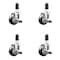 Service Caster 3 Inch 316SS Black Poly Swivel 1-1/4 Inch Expanding Stem Caster Set Brake SCC SCC-SS316EX20S314-PPUB-BLK-TLB-114-4 - alternate 3